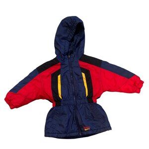 Vintage Oshkosh B'Gosh Primary Color Colorblock Fully Lined Winter Puffer Coat